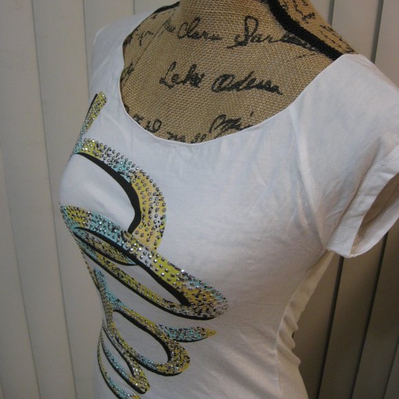 NWT Bebe logo white tee t shirt top XS extra small - Picture 2 of 5